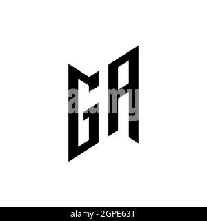 GA Monogram geometric shape style template. Monogram initial design vector isolated on white background Stock Vector