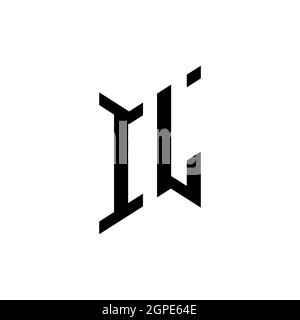 IL Monogram geometric shape style template. Monogram initial design vector isolated on white background Stock Vector