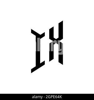 IX Monogram geometric shape style template. Monogram initial design vector isolated on white background Stock Vector