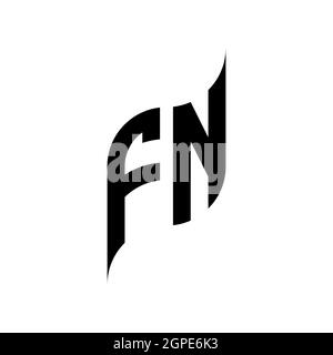 FN Monogram geometric shape style template. Monogram initial design vector isolated on white background Stock Vector