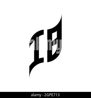 IB Monogram geometric shape style template. Monogram initial design vector isolated on white background Stock Vector