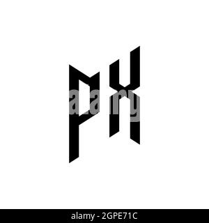 PX Monogram geometric shape style template. Monogram initial design vector isolated on white background Stock Vector