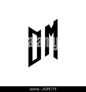OM Monogram geometric shape style template. Monogram initial design vector isolated on white background Stock Vector