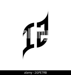 IZ Monogram geometric shape style template. Monogram initial design vector isolated on white background Stock Vector