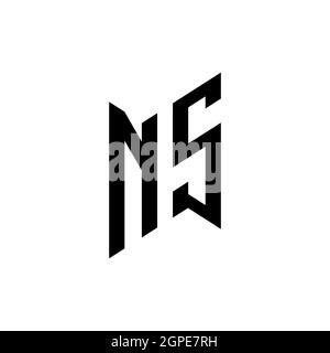 NS Monogram geometric shape style template. Monogram initial design vector isolated on white background Stock Vector