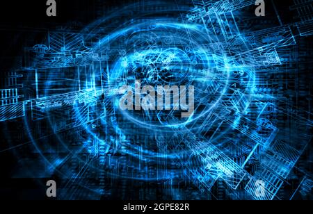 Abstract blue background. Technology background, from series best concept of global business Stock Photo