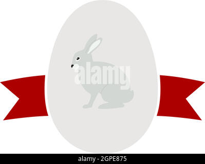 Easter Egg With Ribbon Icon Stock Vector