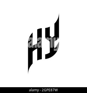 HY Monogram geometric shape style template. Monogram initial design vector isolated on white background Stock Vector