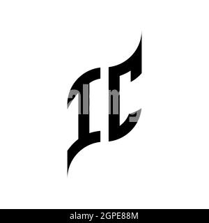 IC Monogram geometric shape style template. Monogram initial design vector isolated on white background Stock Vector