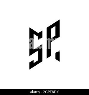 SP Monogram geometric shape style template. Monogram initial design vector isolated on white background Stock Vector