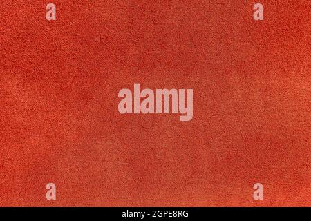 Background canvas fabric velvet in brick red color Stock Photo