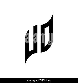 UO Monogram geometric shape style template. Monogram initial design vector isolated on white background Stock Vector