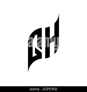 QH Monogram geometric shape style template. Monogram initial design vector isolated on white background Stock Vector