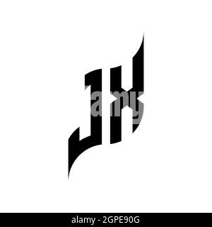 JX Monogram geometric shape style template. Monogram initial design vector isolated on white background Stock Vector