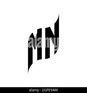 KM Monogram geometric shape style template. Monogram initial design vector isolated on white background Stock Vector