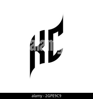 KC Monogram geometric shape style template. Monogram initial design vector isolated on white background Stock Vector