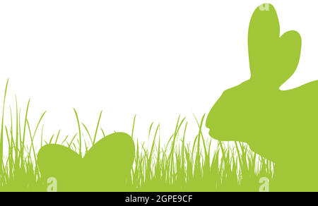 happy easter time silhouette background Stock Vector