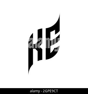 KE Monogram geometric shape style template. Monogram initial design vector isolated on white background Stock Vector
