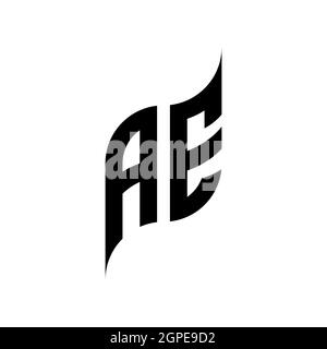 AE Monogram geometric shape style template. Monogram initial design vector isolated on white background Stock Vector