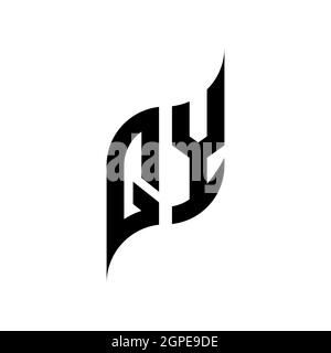 QY Monogram geometric shape style template. Monogram initial design vector isolated on white background Stock Vector