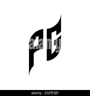 PG Monogram geometric shape style template. Monogram initial design vector isolated on white background Stock Vector