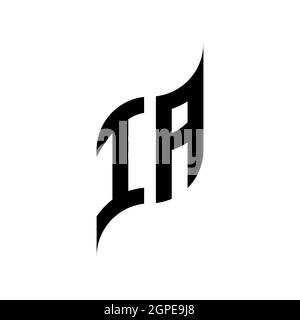IA Monogram geometric shape style template. Monogram initial design vector isolated on white background Stock Vector