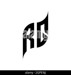 RQ Monogram geometric shape style template. Monogram initial design vector isolated on white background Stock Vector