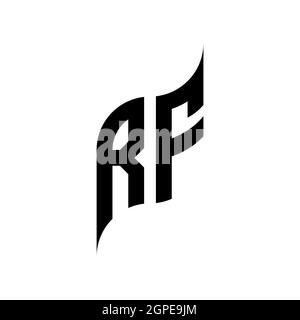RF Monogram geometric shape style template. Monogram initial design vector isolated on white background Stock Vector