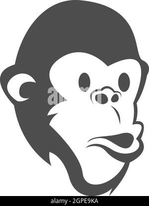 Monkey logo icon illustration vector flat design Stock Vector