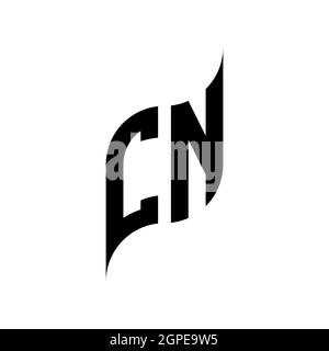 CN Monogram geometric shape style template. Monogram initial design vector isolated on white background Stock Vector