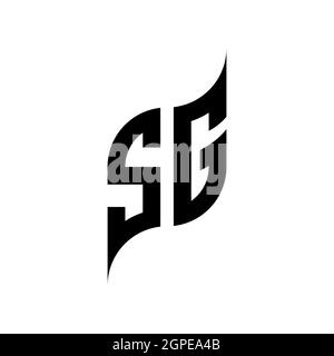 SG Monogram geometric shape style template. Monogram initial design vector isolated on white background Stock Vector