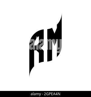 RM Monogram geometric shape style template. Monogram initial design vector isolated on white background Stock Vector