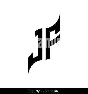JF Monogram geometric shape style template. Monogram initial design vector isolated on white background Stock Vector