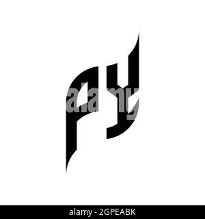 PY Monogram geometric shape style template. Monogram initial design vector isolated on white background Stock Vector
