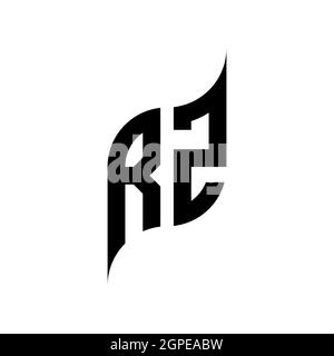 RZ Monogram geometric shape style template. Monogram initial design vector isolated on white background Stock Vector