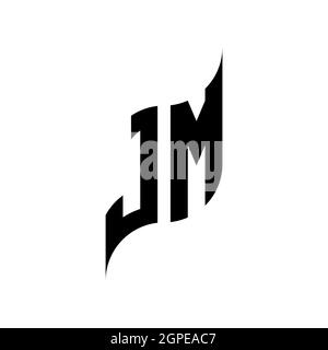 JM Monogram geometric shape style template. Monogram initial design vector isolated on white background Stock Vector
