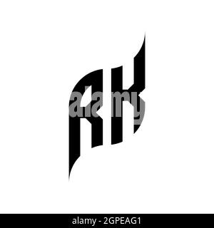 RK Monogram geometric shape style template. Monogram initial design vector isolated on white background Stock Vector