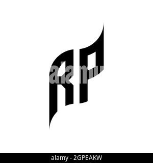RP Monogram geometric shape style template. Monogram initial design vector isolated on white background Stock Vector