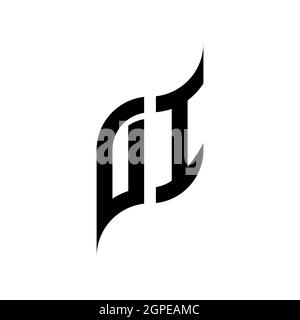 DI Monogram geometric shape style template. Monogram initial design vector isolated on white background Stock Vector