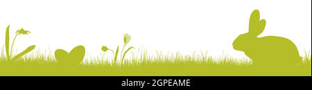 happy easter time silhouette background Stock Vector