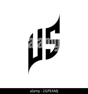 US Monogram geometric shape style template. Monogram initial design vector isolated on white background Stock Vector