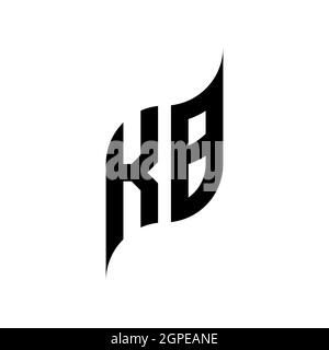 KB Monogram geometric shape style template. Monogram initial design vector isolated on white background Stock Vector