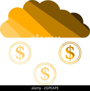 Coins Falling From Cloud Icon Stock Vector