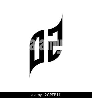 OZ Monogram geometric shape style template. Monogram initial design vector isolated on white background Stock Vector