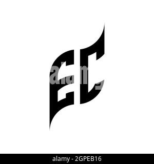 EC Monogram geometric shape style template. Monogram initial design vector isolated on white background Stock Vector