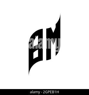 BM Monogram geometric shape style template. Monogram initial design vector isolated on white background Stock Vector