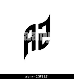 AZ Monogram geometric shape style template. Monogram initial design vector isolated on white background Stock Vector