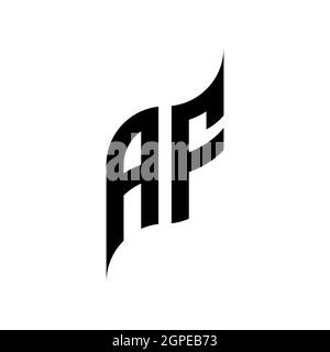AF Monogram geometric shape style template. Monogram initial design vector isolated on white background Stock Vector