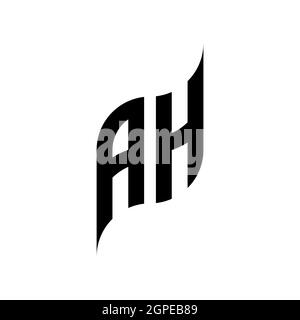 AH Monogram geometric shape style template. Monogram initial design vector isolated on white background Stock Vector