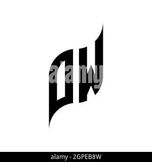 OW Monogram geometric shape style template. Monogram initial design vector isolated on white background Stock Vector